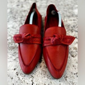 Lucky Brand Red Leather Pointed Toe Loafers